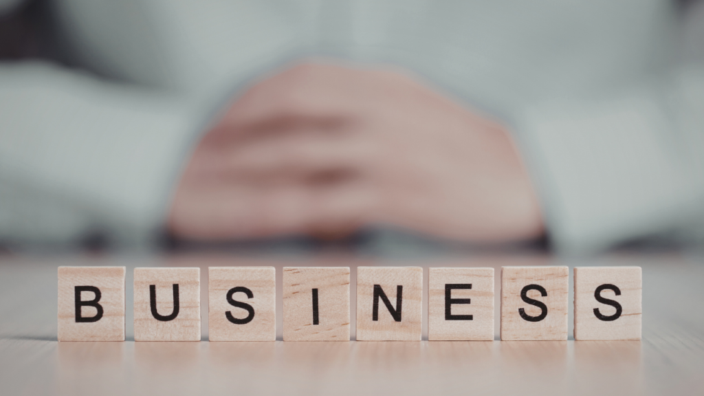 Business growth concept showing wooden blocks spelling business for small business marketing strategy